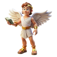 distinctive art deco A cunning Hermes delivering a message, winged sandals on his feet, classical Greek style, dynamic, active lighting genuine png