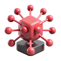 exquisite organic A stylized representation of a virus attacking a computer network, glowing red lines and nodes spreading across a dark background, in an abstract, cybersecurity style crisp png