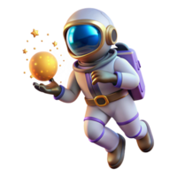 spectacular remarkable A lone astronaut floating in space, holding a glowing orb of energy, surrounded by distant stars, rendered in a surreal, space art style png