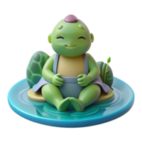 acclaimed contemporary A serene kappa relaxing in a river, soft, diffused lighting, Japanese art style precision png