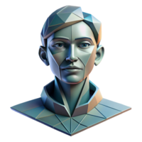 sought after classic An abstract portrait composed of geometric shapes and lines, with a monochromatic color palette and a high contrast lighting setup artisan png