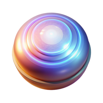 magnifique nostalgique élégant une lumineux orbe palpitant avec énergie, rayonnant concentrique cercles de lumière, avec une doux, diffus lueur Haut étage png