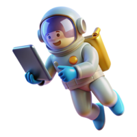 mesmerizing contemporary A lone astronaut floating in space, holding a glowing tablet, starry backdrop, realistic space art style gallery standard png