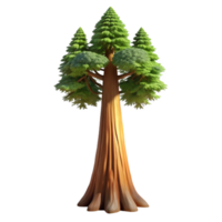 memorable mid century A towering sequoia tree in a misty forest, dappled sunlight, photorealistic style high quality png