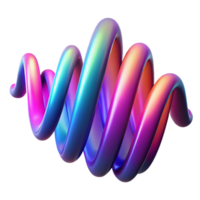 distinctive futuristic An abstract representation of sound waves, visualized as colorful ribbons and curves, illuminated by a dynamic, pulsating light. Synthwave style, vibrant luxury png