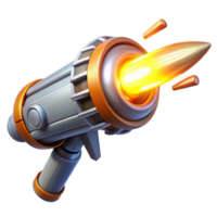 captivating baroque A futuristic weapon firing a beam of energy, bright light, science fiction style professional png