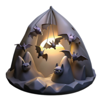 acclaimed nordic A colony of bats hanging from the ceiling of a cave, illuminated by a single beam of light, rendered in a dark and mysterious style elite png