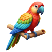 ethereal elegant A colorful macaw perched on a branch, tropical rainforest setting, vibrant and saturated colors refined png