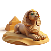 vibrant avant garde A wise Sphinx perched on a desert dune, gazing into the distance, ancient Egyptian style, warm, desert sunlight high quality png