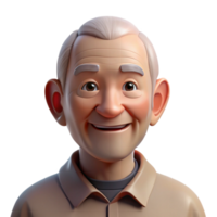 impressive bold artistic Portrait of an elderly man with deep wrinkles, a weathered face, and a kind smile, lit by soft, diffused natural light, in the style of a hyperrealistic photograph original png