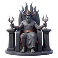 notable baroque A melancholic Hades, the Greek god of the underworld, seated on a throne of ebony, surrounded by shadows. Gothic style sharp png