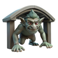 breathtaking sought after A fearsome troll lurking under a bridge, dark, shadowy lighting, Scandinavian folklore style png