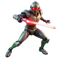 nostalgic glorious A cyborg with glowing red eyes, wielding a futuristic energy weapon, dynamic pose, neon lighting, cyberpunk style, 8K png