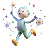 extraordinary intense bohemian A playful sprite dancing among dandelion seeds, soft lighting, pastel colors, art nouveau style studio quality png