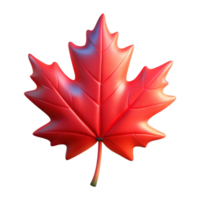 sumptuous classic A single, perfect red maple leaf falling against a twilight sky, volumetric lighting, hyperrealistic style studio quality png