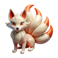 memorable elegant A cunning kitsune with multiple tails, forest setting, moonlight, Japanese folklore style 8K png
