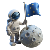 dazzling geometric A lone astronaut planting a flag on a desolate, gray moon, the Earth visible in the distance, lit by the bright, white light of the sun. Photorealistic, historical style original png