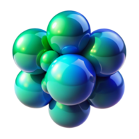 vibrant signature Interlocking, translucent orbs of varying sizes, in a gradient from emerald green to sapphire blue, lit by a single, focused spotlight, in a minimalist style png