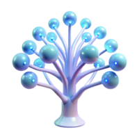 magnificent notable A bioluminescent tree with data flowing through its branches, soft glow, ethereal style png