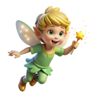 celebrated victorian A whimsical depiction of a mischievous pixie sprinkling fairy dust, creating glowing trails in a twilight forest. Children s book illustration style expertly shot png