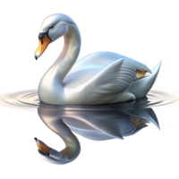 unforgettable gothic A graceful swan gliding across a still lake, its reflection shimmering in the water, in a serene, elegant style premium png