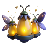 immaculate exceptional A group of fireflies glowing in the night, magical atmosphere, fantasy style png