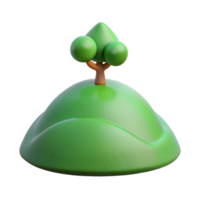 distinctive classic A rolling green hill with a single tree on top, minimalist style, soft lighting artisan png