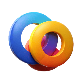 straordinario retrò un' dinamico composizione di sovrapposizione cerchi nel vivace secondario colori, illuminato di affilato, contrastante luce, bauhaus stile genuino png