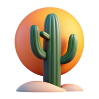 rare nordic A desert cactus at sunset, warm light, minimalist style, bold shapes, high resolution png