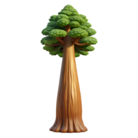 exemplary vintage A towering sequoia tree in a misty forest, dappled sunlight, photorealistic style handcrafted png