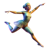romantic gorgeous Portrait of a graceful dancer mid leap, illuminated by dynamic stage lighting, rendered in the style of an Impressionist painting 4K png