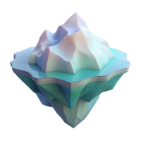 elegant distinguished A lone iceberg floating in a calm ocean, soft pastel colors, minimalist style png