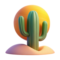 fascinating ethereal modern A desert cactus at sunset, warm light, minimalist style, bold shapes, detailed png