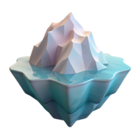 mysterious pristine A lone iceberg floating in a calm ocean, soft pastel colors, minimalist style perfect clarity png