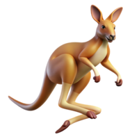 enchanting elegant A kangaroo hopping across the Australian outback, red dirt, dynamic pose studio quality png