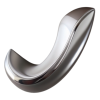 striking impressionist A single, elegant curve, made of polished chrome, reflecting a distorted environment, with realistic lighting, in a minimalist style high quality png