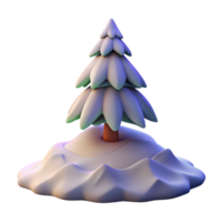 impressive energetic futuristic A snow covered pine tree on a mountain peak, twilight, minimalist style, cool color palette, impeccable png