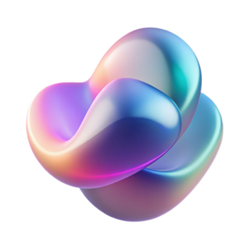 réfléchissant radiant une séries de chevauchement, translucide formes, avec une pente de couleurs, dans une doux, rêveur style, en dessous de une diffuser, ambiant lumière Galerie la norme png