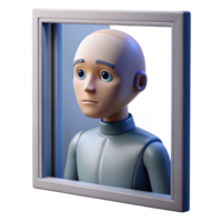 unparalleled impressionist An android with human like features, staring pensively out a window at a rain swept city, melancholic mood, soft lighting, painted in a realistic style professional png