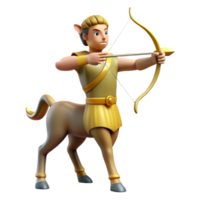 sumptuous timeless A wise centaur teaching archery, forest setting, golden hour lighting, classical style png