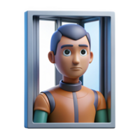 wonderful bold tropical An android with human like features, staring pensively out a window at a rain swept city, melancholic mood, soft lighting, painted in a realistic style authentic png