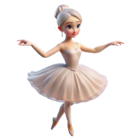 standout tropical Portrait of a graceful ballerina with a delicate posture, flowing white tulle, and a serene expression, lit by soft stage lighting, in a romantic ballet style handcrafted png