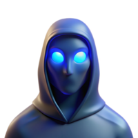 exquisite retro Portrait of a mysterious figure shrouded in shadows, with only their piercing blue eyes visible, lit by a single ray of moonlight, surrealist style expertly shot png