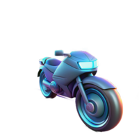 dazzling contemporary A futuristic motorcycle speeding through a neon lit cityscape, its sleek design reflecting the surrounding lights, rendered in a cyberpunk, motion blur style elite png