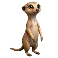 ethereal sumptuous A curious meerkat standing on its hind legs, alert and observant, desert landscape background blurred, nature photography style luxury png