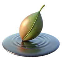 reflective glorious A single leaf floating on still water, minimalist composition, soft, diffused light, contemplative mood, masterfully captured png
