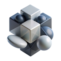 pristine passionate retro A minimalist composition of overlapping geometric shapes in shades of grey, with subtle variations in opacity and a soft, ambient light handcrafted png