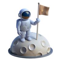 mesmerizing peaceful renaissance A lone astronaut, planting a flag on a desolate, gray moon, illuminated by the harsh white light of a distant sun. Photorealistic style, natural lighting exclusive png