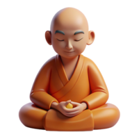 mesmerizing mysterious impressionist Portrait of a serene monk meditating, illuminated by soft, diffused light, in a minimalist style sharp png