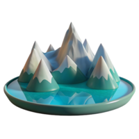 whimsical immaculate A clear mountain lake reflecting the surrounding peaks, serene and peaceful, soft, diffused light, authentic png